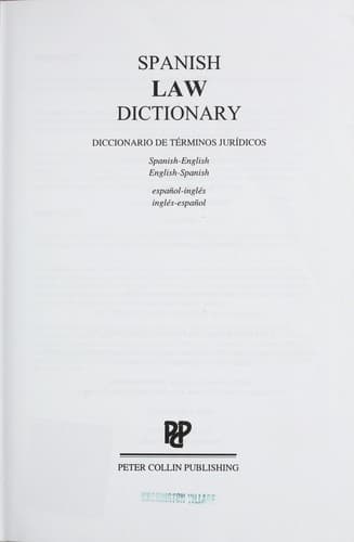 Tapa de Spanish law dictionary