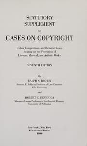 Tapa de Statutory supplement to Cases on copyright