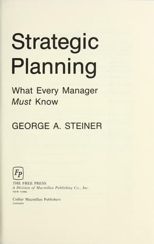 Tapa de Strategic planning : what every manager must know