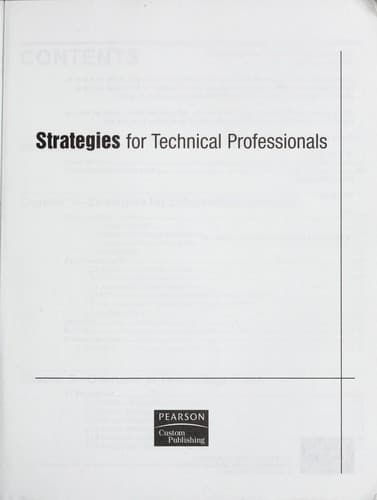 Tapa de Strategies for Technical Professionals
