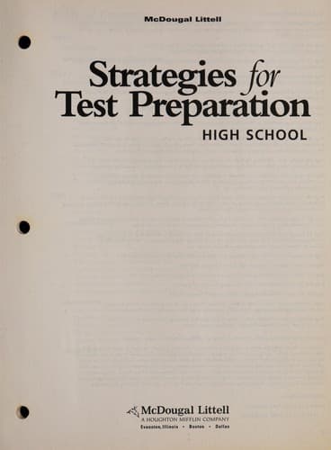 Tapa de Strategies for test preparation