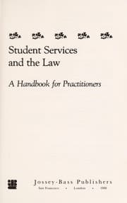 Tapa de Student services and the law : a handbook for practitioners