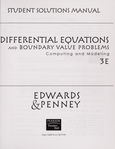 Tapa de Student solutions manual - Differential equations and boundary value problems