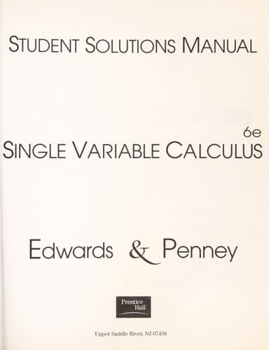 Tapa de Student solutions manual