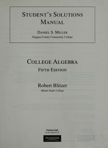 Tapa de Student Solutions Manual for College Algebra