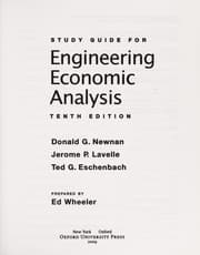 Tapa de Study guide for Engineering economic analysis, tenth edition, Donald G. Newnan, Jerome P. Lavelle, Ted G. Eschenbach
