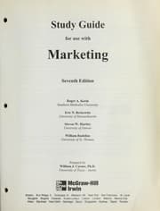 Tapa de Study guide for use with Marketing, seventh edition : Roger A. Kerin [and others]