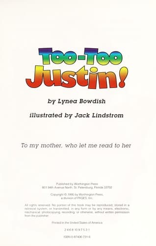 Tapa de Too-Too Justin!