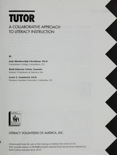 Tapa de TUTOR : a collaborative approach to literacy instruction