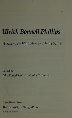 Tapa de Ulrich Bonnell Phillips