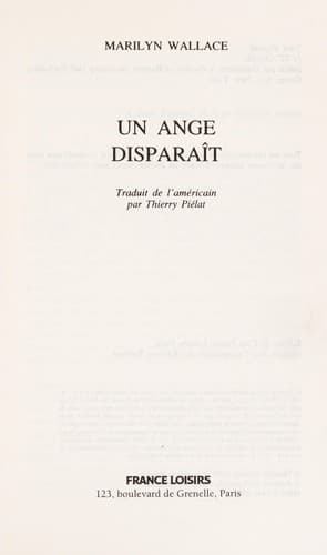 Tapa de Un ange disparait