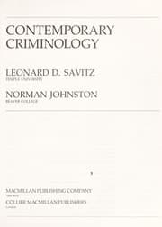 Tapa de Contemporary criminology