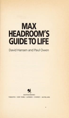Tapa de Max Headroom's guide to life