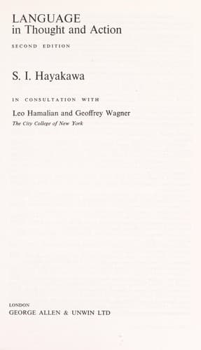 Tapa de Language in thought and action