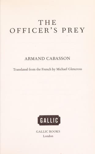 Tapa de The officer's prey
