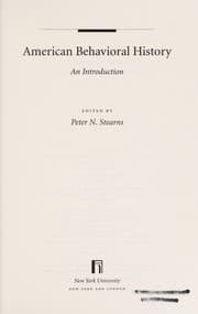 Tapa de American behavioral history
