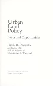 Tapa de Urban land policy, issues and opportunities