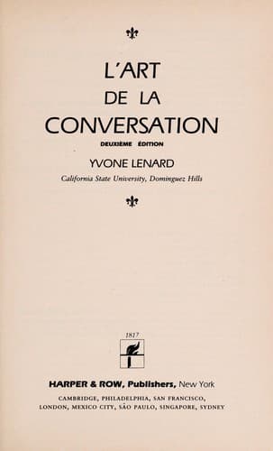 Tapa de L' art de la conversation