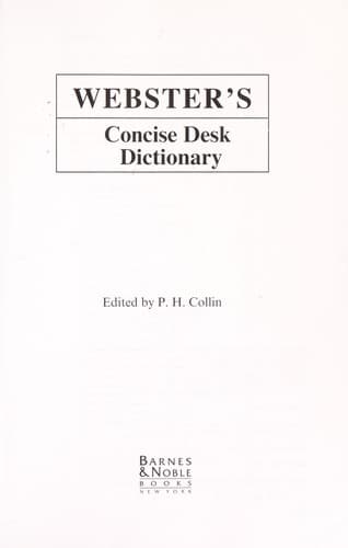 Tapa de Websters Concise Desk Dictionary