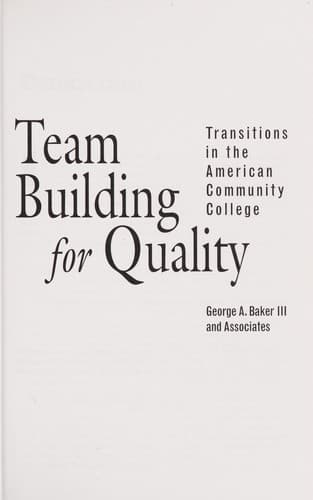 Tapa de Team Building for Quality