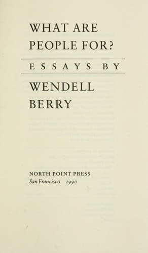 Tapa de What are people for? : essays