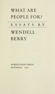 Tapa de What are people for? : essays