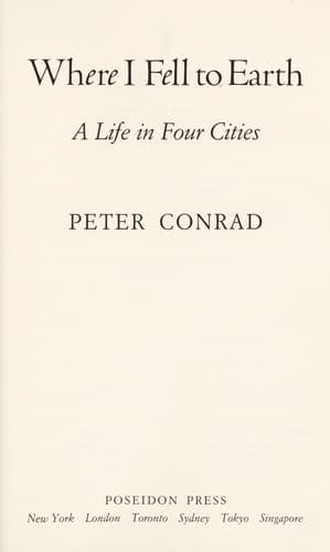 Tapa de Where I Fell to Earth