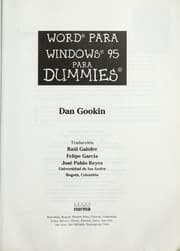 Tapa de Word para Windows 95 para dummies