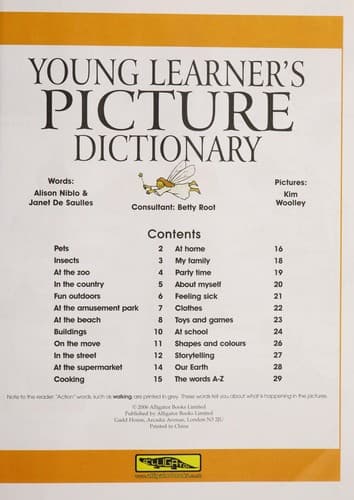 Tapa de Young learner's picture dictionary