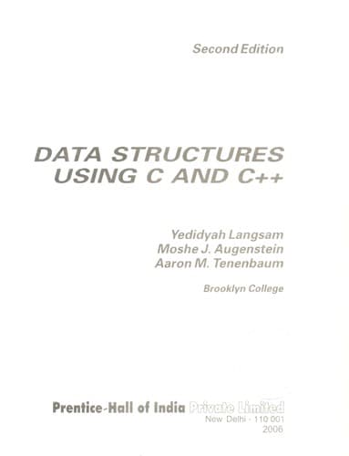 Tapa de Data structures using C and C++