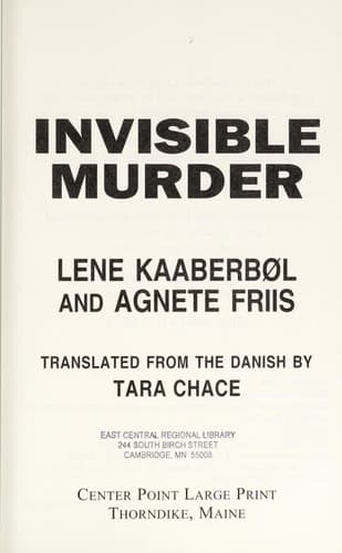 Tapa de Invisible murder