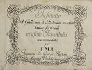 Tapa de Institutio ad Gallicum et Italicum modum Latine scribendi, in usum iuventutis accommodata