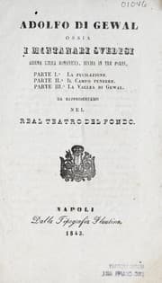 Tapa de Adolfo di Gewal, ossia, I Montanari svedesi