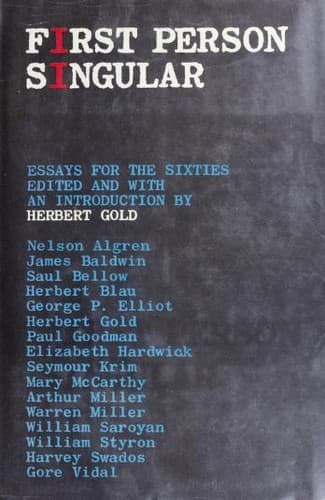Tapa de First person singular: essays for the sixties