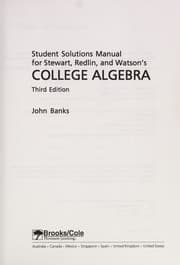 Tapa de Student solutions manual for Stewart, Redlin, and Watson's College algebra
