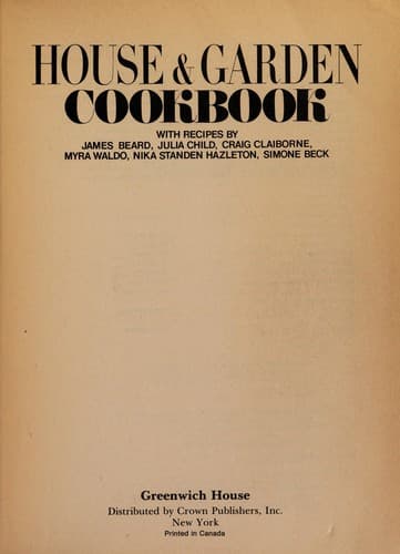 Tapa de House & garden cookbook