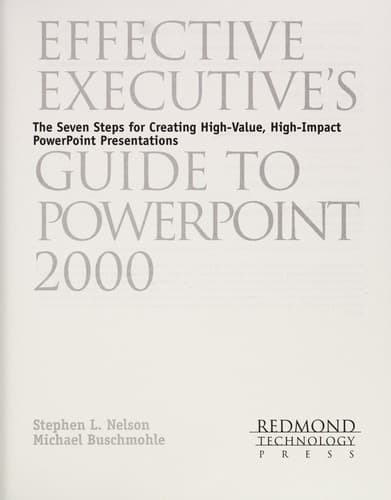 Tapa de Effective Executive's Guide to PowerPoint 2000