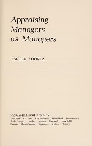 Tapa de Appraising managers as managers