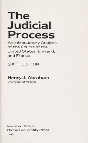 Tapa de The judicial process
