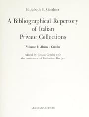 Tapa de A bibliographical repertory of Italian private collections
