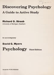Tapa de Discovering Psychology a Guide to Active Study to Accompany Psychology (3rd)