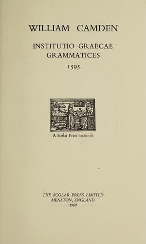 Tapa de Institutio Graecae grammatices, 1595