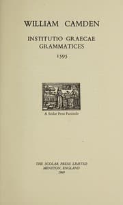 Tapa de Institutio Graecae grammatices, 1595