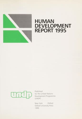 Tapa de Human Development Report 1995