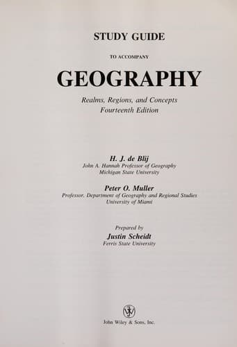 Tapa de Study guide to accompany geography