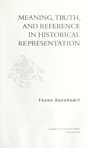 Tapa de Meaning, truth, and reference in historical representation