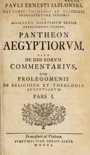 Tapa de Pavli Ernesti Iablonski ... Pantheon Aegyptiorum, sive de diis eorvm commentarivs, cum prolegomenis de religione et theologia Aegyptiorvm