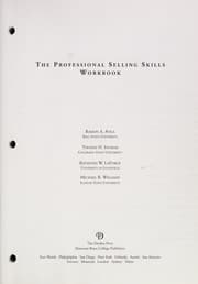 Tapa de The professional selling skills workbook