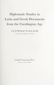 Tapa de Diplomatic studies in Latin and Greek documents from the Carolingian Age