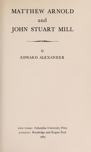 Tapa de Matthew Arnold and John Stuart Mill